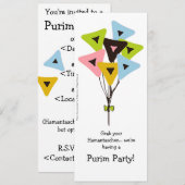 Uitnodiging van de Purim Party Helium Hamantaschen (Voorkant / Achterkant)