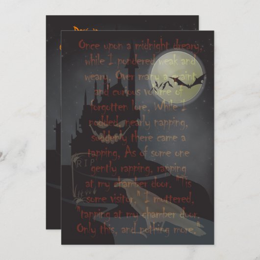 Uitnodiging van de Raven-partij (Voorkant / Achterkant)