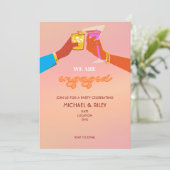 Uitnodiging van de Retro Engagement Party (Staand voorkant)