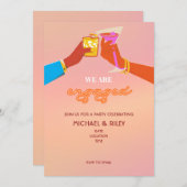 Uitnodiging van de Retro Engagement Party (Voorkant / Achterkant)