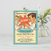 Uitnodiging van de Retro Engagement Party (Staand voorkant)