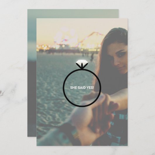 Uitnodiging van de Ringpartij van verloving (Voorkant / Achterkant)