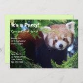 uitnodiging van de Rode Panda-partij (Voorkant / Achterkant)