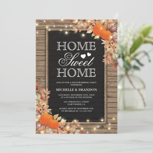 Uitnodiging van de Rotische Herfst Housewarming Pa (Staand voorkant)