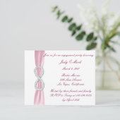 Uitnodiging van de roze Diamond Infinity Engagemen (Staand voorkant)
