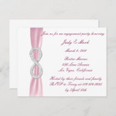 Uitnodiging van de roze Diamond Infinity Engagemen (Voorkant / Achterkant)