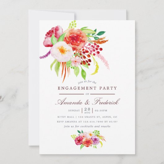 Uitnodiging van de  Rustic Charm Engagement Party (Voorkant)