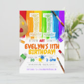 Uitnodiging van de schilderpartij, Art Birthday Pa (Staand voorkant)