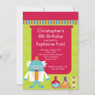 Uitnodiging van de Science Birthday Party