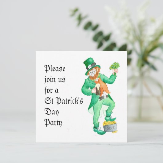 Uitnodiging van de St Patrick's Day Party (Staand voorkant)