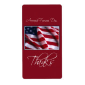 Uitnodiging van de strijdkrachten, vlag, rood etiket (Voorkant)