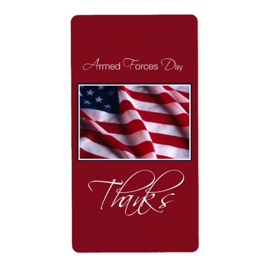 Uitnodiging van de strijdkrachten, vlag, rood etiket (Voorkant)