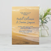 Uitnodiging van de Sunrise Beach Engagement Party (Staand voorkant)