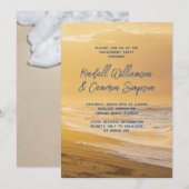 Uitnodiging van de Sunrise Beach Engagement Party (Voorkant / Achterkant)