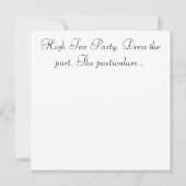 Uitnodiging van de Tea Party. Shabby Chic, Victori (Achterkant)