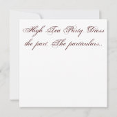 Uitnodiging van de Tea Party. Shabby Chic, Victori (Achterkant)