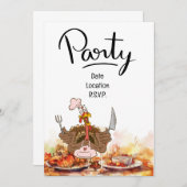 uitnodiging van de Thanksgiving (Voorkant / Achterkant)