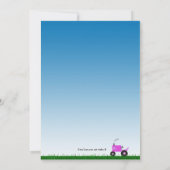 Uitnodiging van de trekker: Roze tractor (Achterkant)