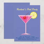 Uitnodiging van de Tropische Paarse Pool (Voorkant / Achterkant)