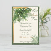 Uitnodiging van de Tropische Palm Housewarming Par (Staand voorkant)