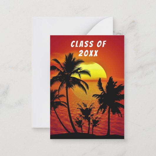 Uitnodiging van de Tropische Zee Sunset Graduation (Achterkant)
