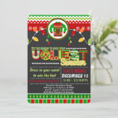 Uitnodiging van de Ugly Sweater Kerstfeestdag (Staand voorkant)
