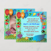 Uitnodiging van de verjaardag: 002 C in de Zee (Voorkant / Achterkant)