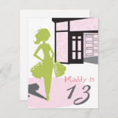 Uitnodiging van de verjaardag - Partij bij het Mal (Voorkant / Achterkant)