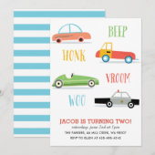 Uitnodiging van de verjaardagspartij van Beep Honk (Voorkant / Achterkant)