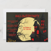 Uitnodiging van de volle Moon Halloween-partij (Achterkant)