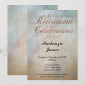 Uitnodiging van de waterverf Roos Gold Retirement (Voorkant / Achterkant)