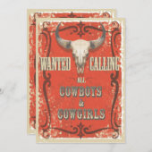 Uitnodiging van de Westerne partij Rustic (Voorkant / Achterkant)