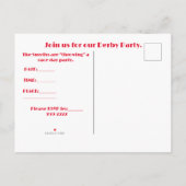 UITNODIGING VAN DE WHOOPS RACE DAY PARTIJ (Achterkant)