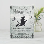 Uitnodiging van de Witch  Halloween Partij (Staand voorkant)