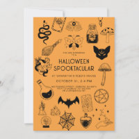 Uitnodiging van de Witch Halloween Partij