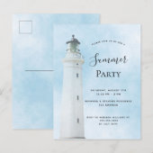 Uitnodiging van de zomerpartij strandvuurtoren (Voorkant / Achterkant)