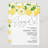 Uitnodiging van de zomertijdlemon Engagement Party (Voorkant / Achterkant)