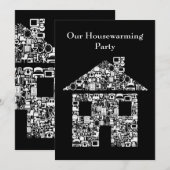 Uitnodiging van de Zwarte Huis voor Housewarming (Voorkant / Achterkant)