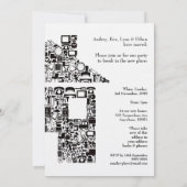 Uitnodiging van de Zwarte Huis voor Housewarming (Achterkant)