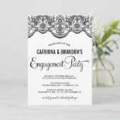 Uitnodiging van de zwarte Marokkaanse Lace Engagem (Staand voorkant)