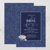 Uitnodiging van denim en diamanten (Voorkant / Achterkant)