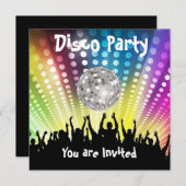 Uitnodiging van Disco Party om het even welke vier (Voorkant / Achterkant)