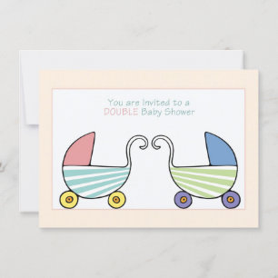 Uitnodiging van dubbele Baby showers rollen