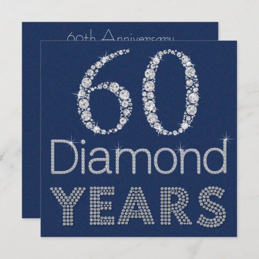 uitnodiging van een partij van 60e JUBILEUM (Voorkant / Achterkant)