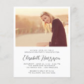 Uitnodiging van Elegant Photo Budget Graduparty (Achterkant)