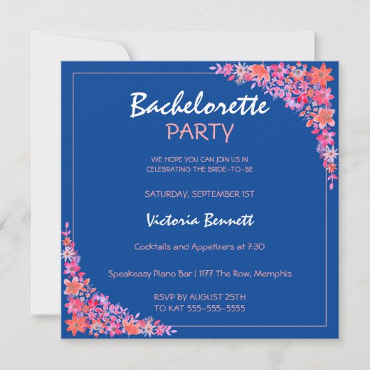 Uitnodiging van Floral Bachelorette (Voorkant)