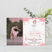 uitnodiging van Floral Ballerina voor de geboorte (Staand voorkant)