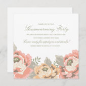  uitnodiging van Floral Housewarming Party (Voorkant / Achterkant)