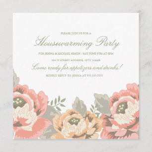  uitnodiging van Floral Housewarming Party