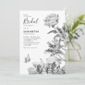 uitnodiging van Floral Tea Party Bridal Shower (Staand voorkant)